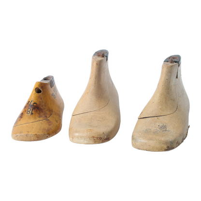 Vintage Wooden Shoe Lasts by Heinrich Schmidt, Children size, set of 3