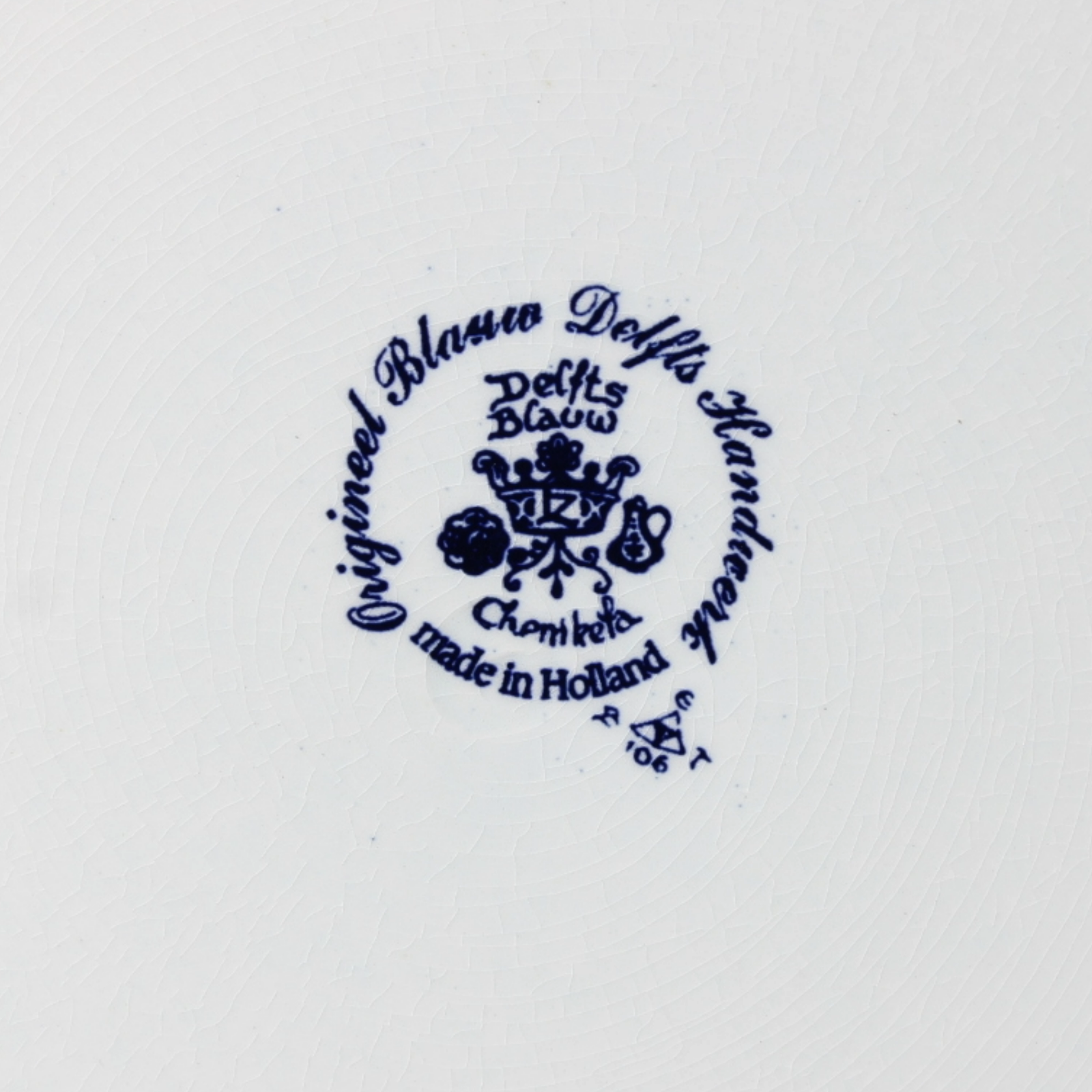 Large Hand-Painted Chemkefa Delft Blue Wall Plate - Horse & Carriage Scene, 38cm
