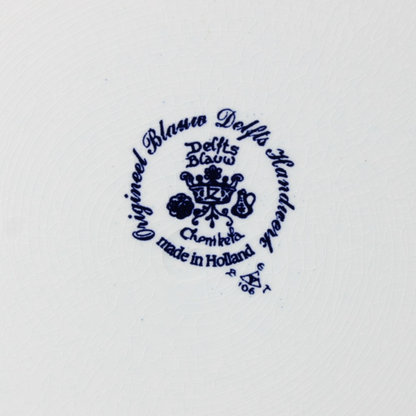 Large Hand-Painted Chemkefa Delft Blue Wall Plate - Horse & Carriage Scene, 38cm