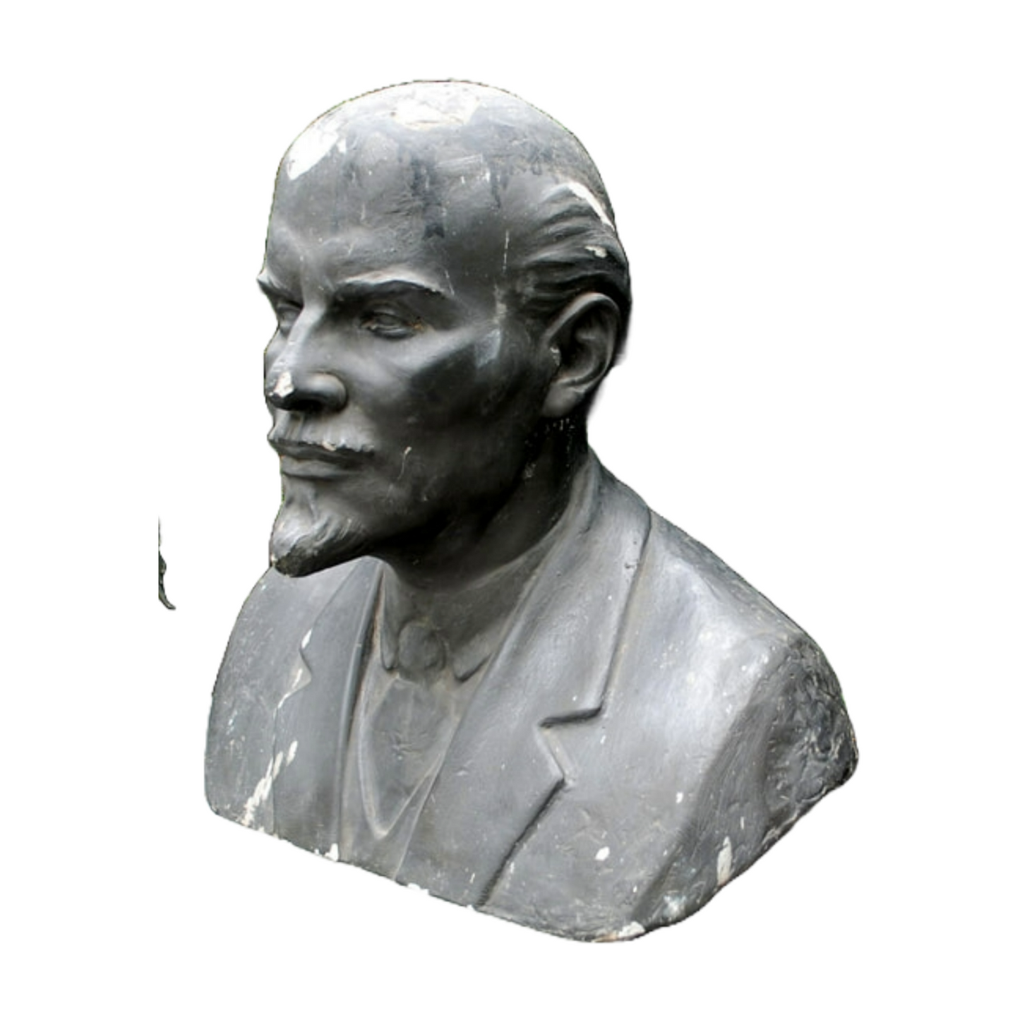 Unique Lenin Bust - Original Plaster Sculpture from Town Hall - Signed GK/KG - 1