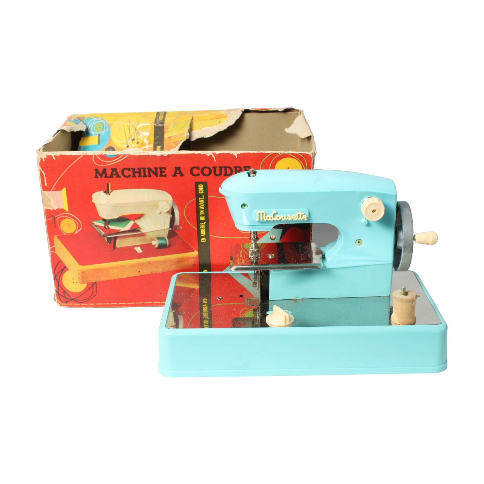Vintage 1960s MaCousette Children's Sewing Machine with Original Box