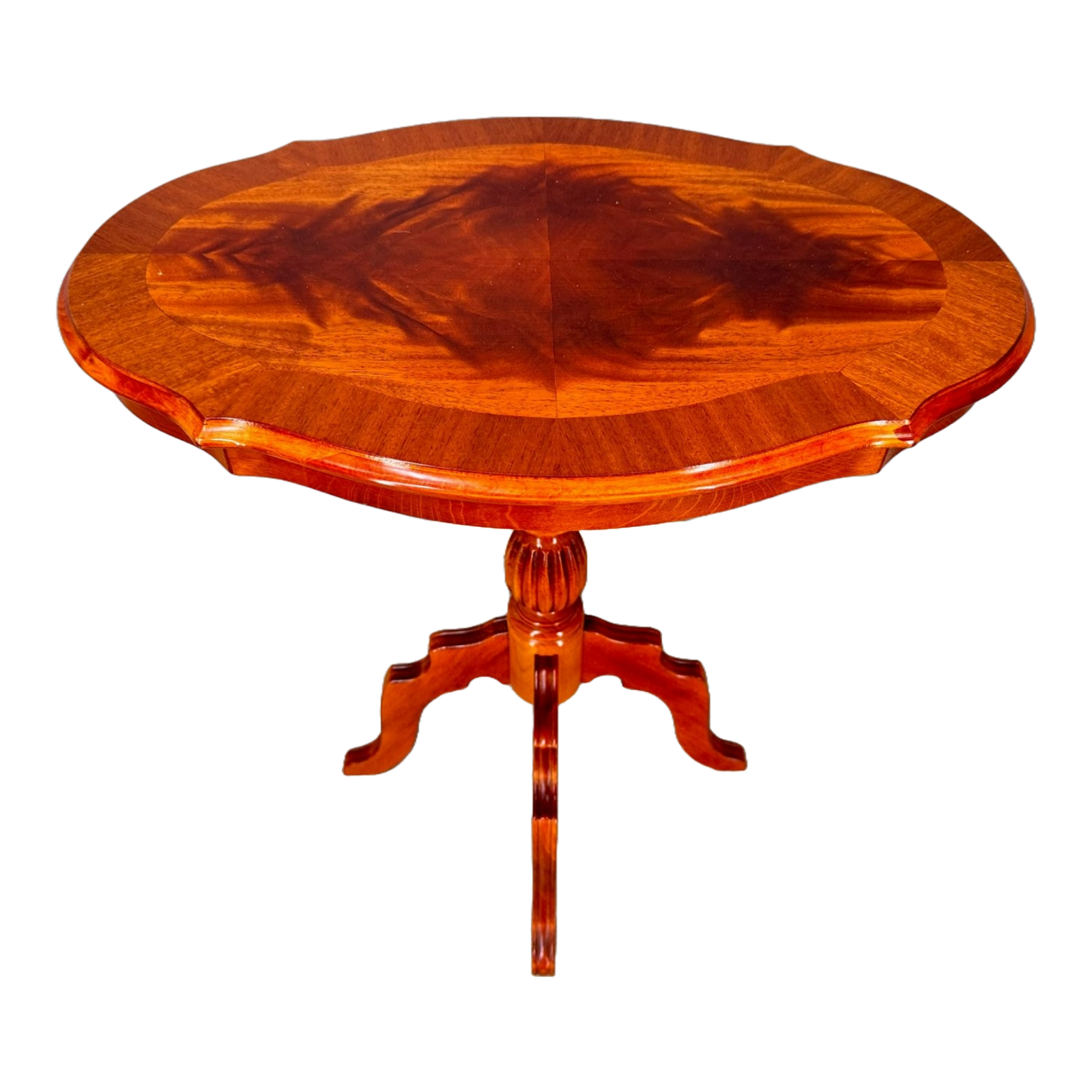 Vintage French Wine or Side Table, Handcrafted, 1950s, Elegant Wood Grain Patter