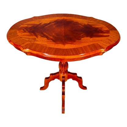 Vintage French Wine or Side Table, Handcrafted, 1950s, Elegant Wood Grain Patter