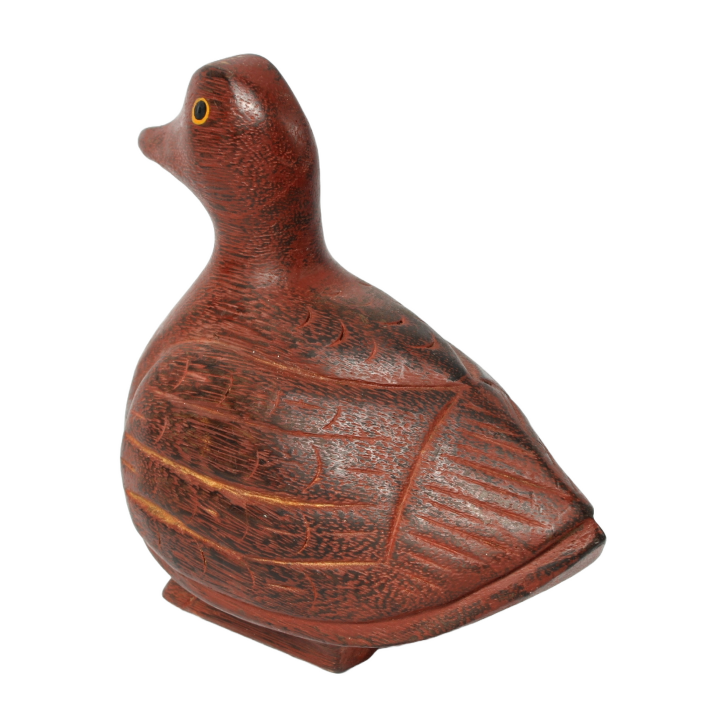Handmade Wooden Chinese Mandarin Duck Sculpture - Symbol of Luck & Loyalty
