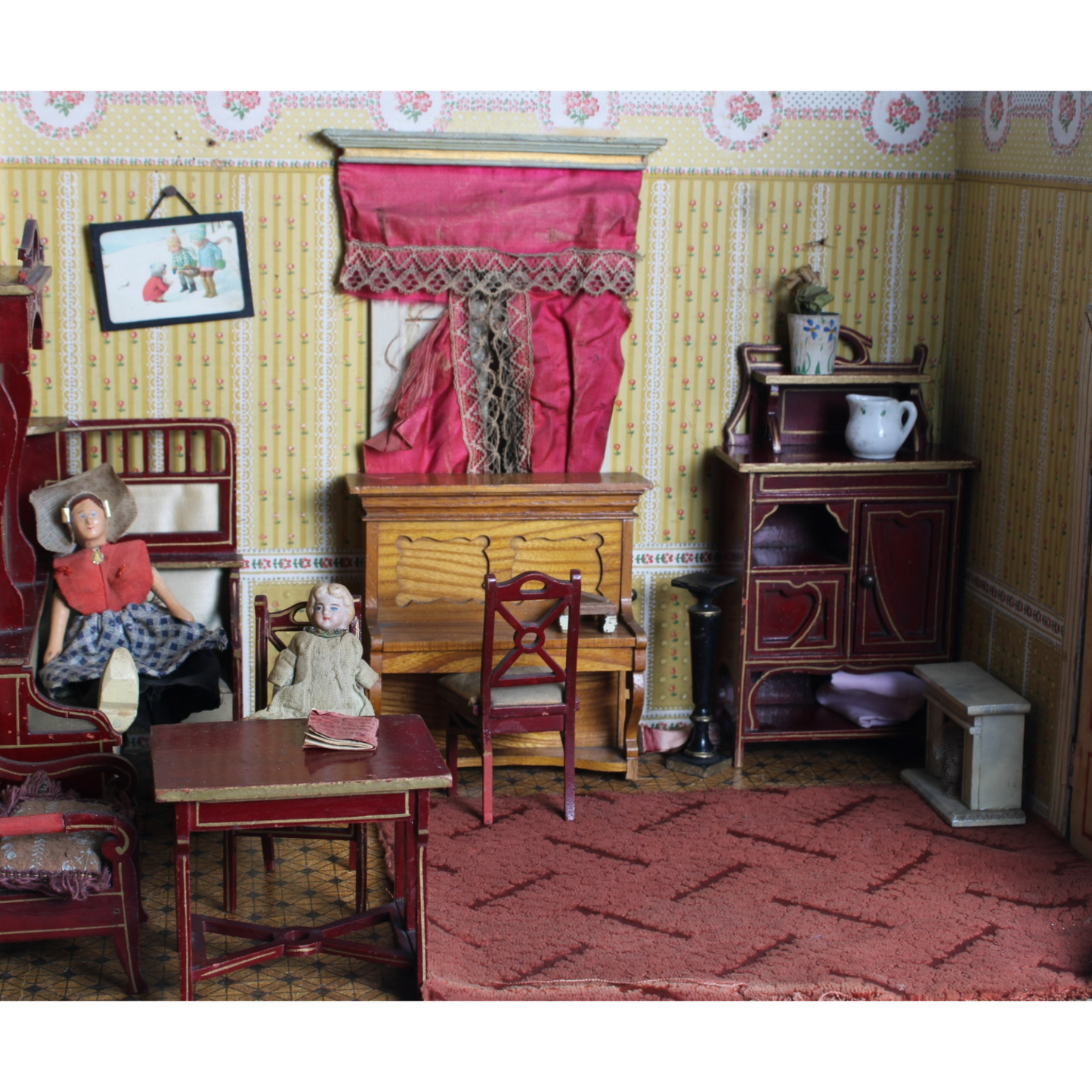Antique Dutch Dollhouse ca. 1890–1915 | Complete with Dolls, Furniture