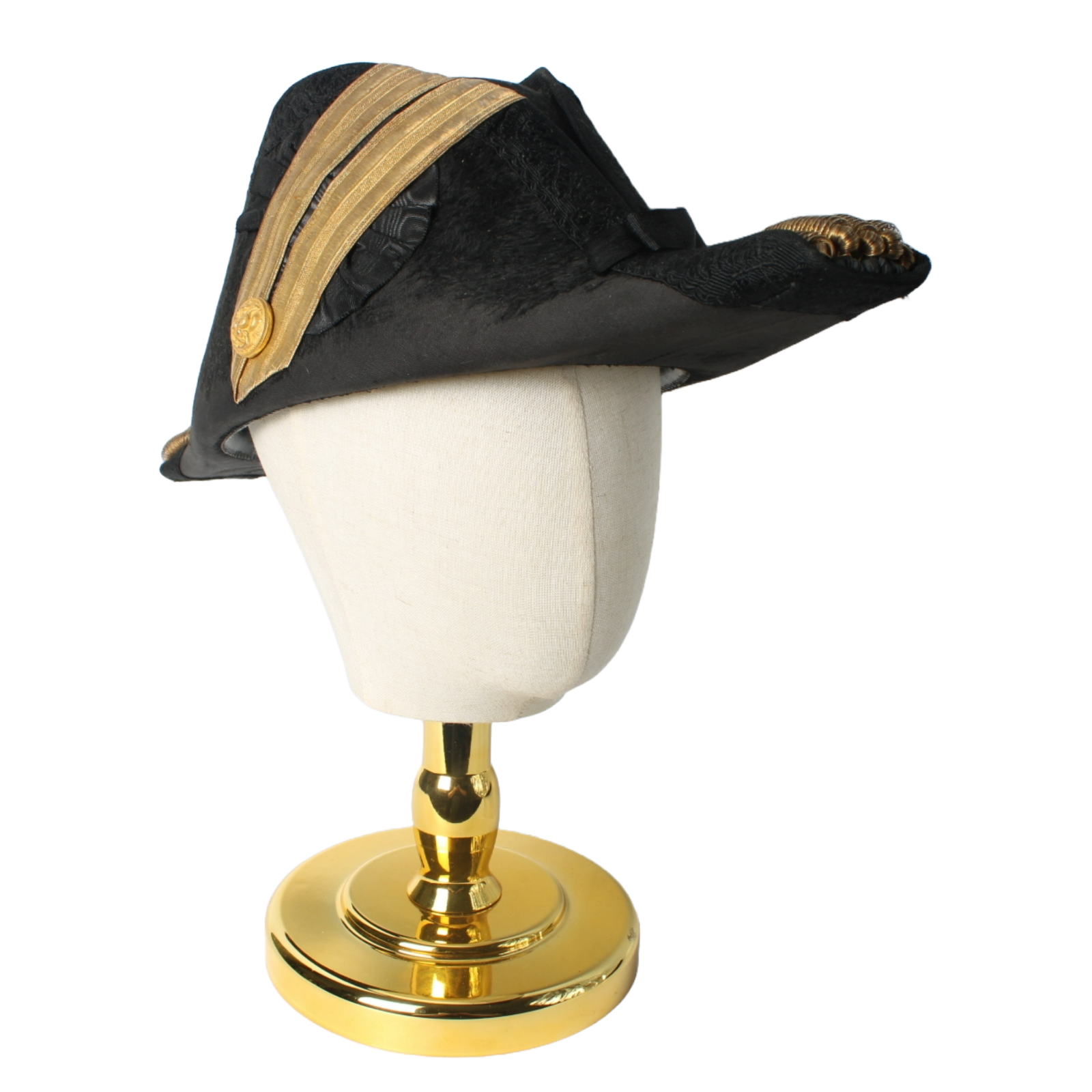 Antique Bicorne Hat and Epaulettes – US Navy Late 19th Century – Museum-Quality