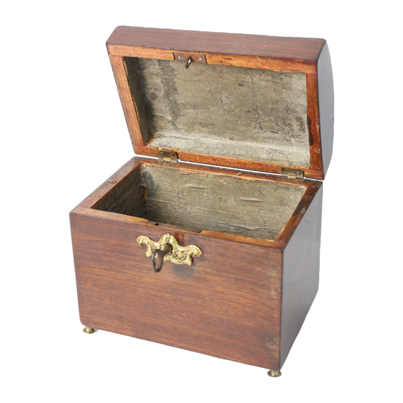 Antique Wooden Box with Curved Lid | Late 19th Century | Tea Tobacco
