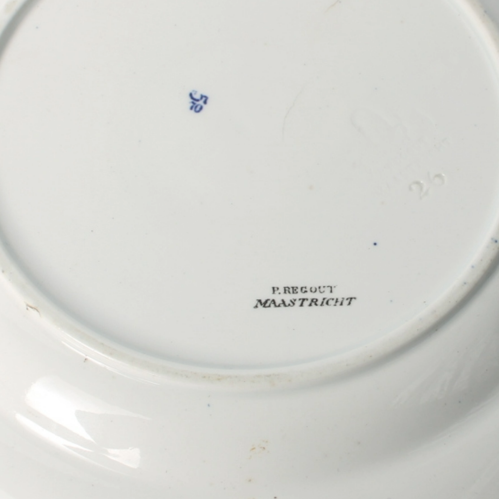 Antique P. Regout Maastricht Plate "Lievelingen", Hand-Painted Rural Scene