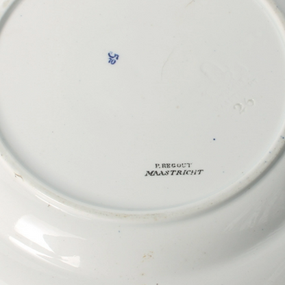 Antique P. Regout Maastricht Plate "Lievelingen", Hand-Painted Rural Scene