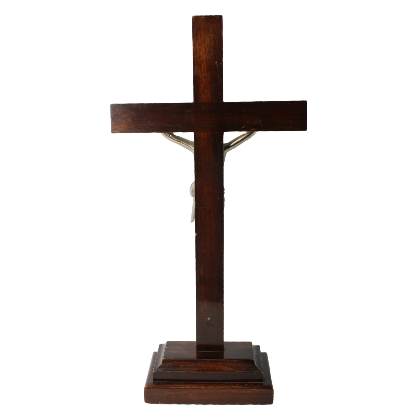 Antique Wooden Crucifix with Base – Dated 24-11-1940 – Religious Object