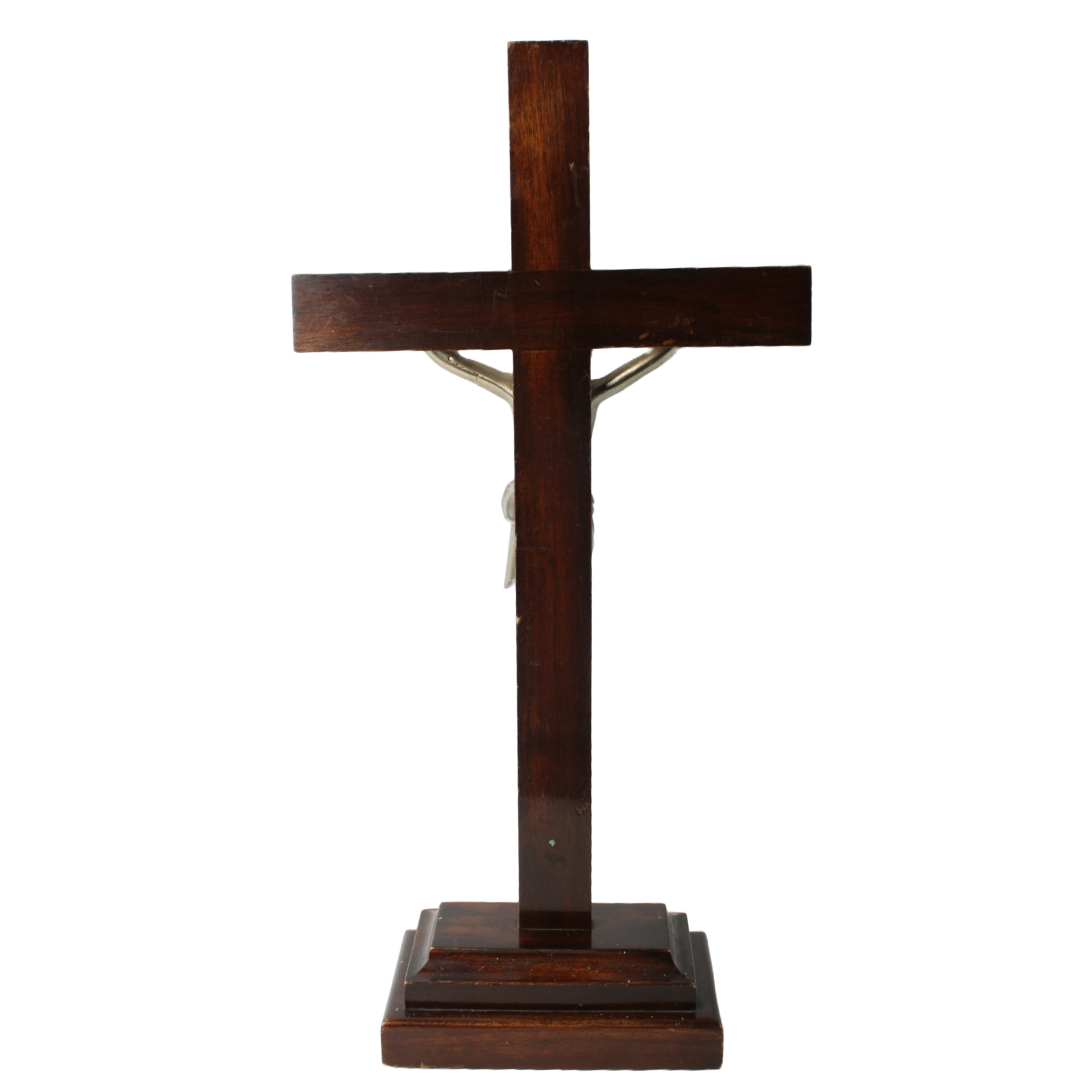 Antique Wooden Crucifix with Base – Dated 24-11-1940 – Religious Object