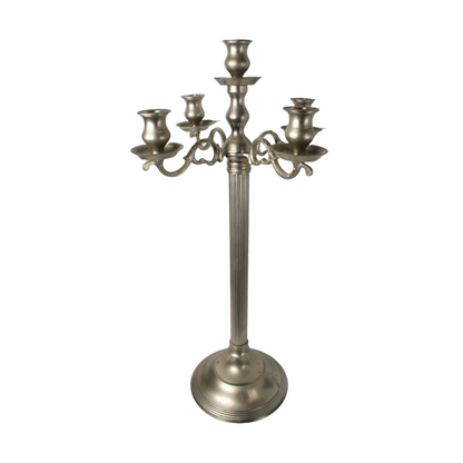 XXL Vintage Silver-Plated Candelabra – 5 Arms, 75 cm Tall