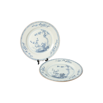 Pair of 18th Century Chinese Export Porcelain Plates with ‘Cheng Lung’ Mark