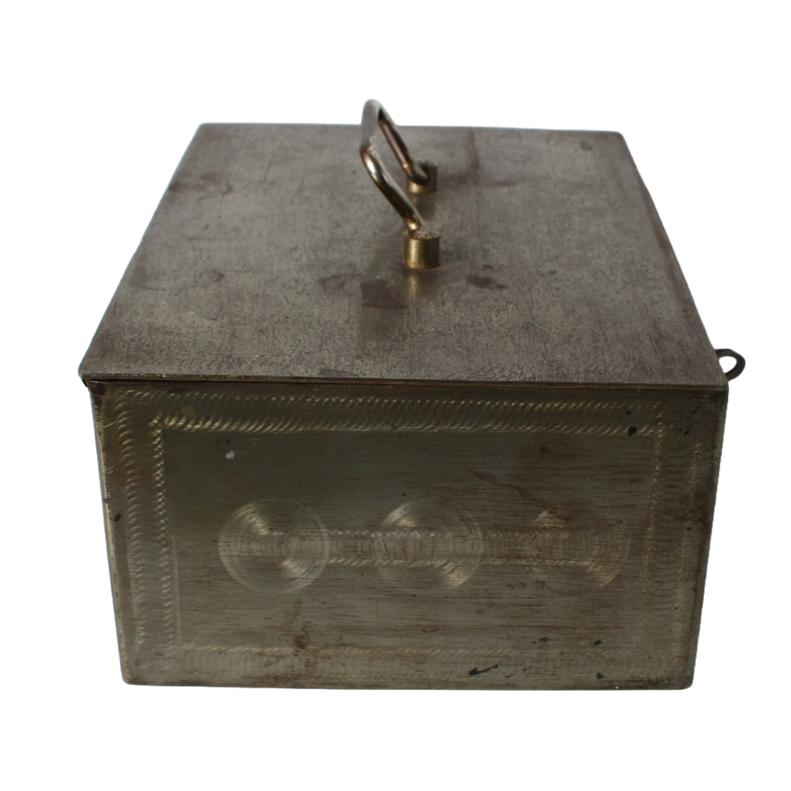 Vintage Metal Safe Box | Mid-20th Century | Red Lacquered Interior | Beaumont