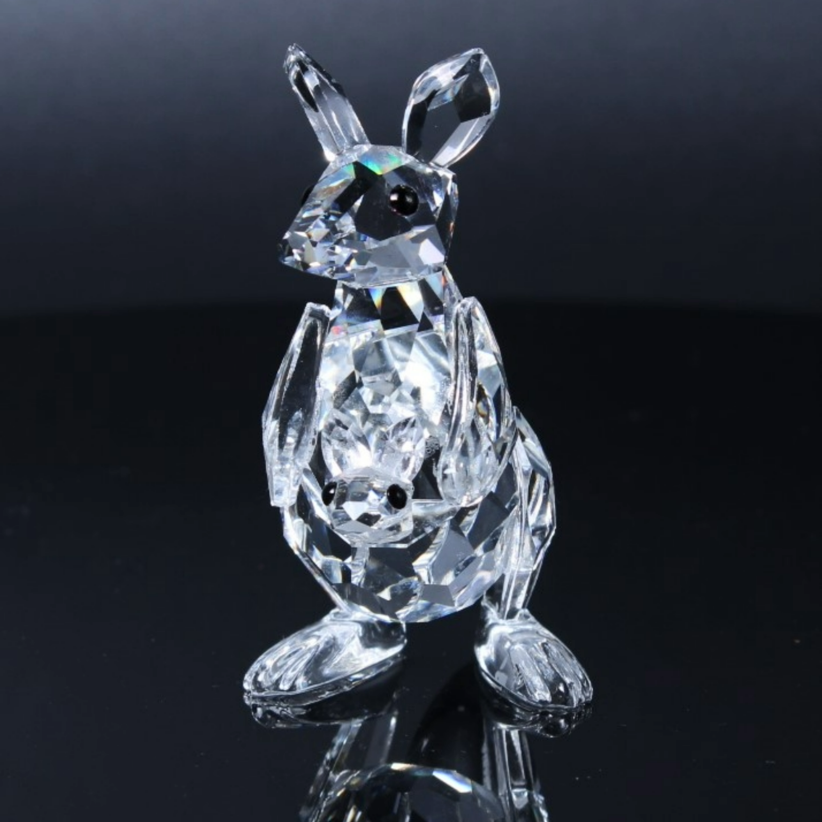Swarovski Crystal Mother Kangaroo with Baby Joey