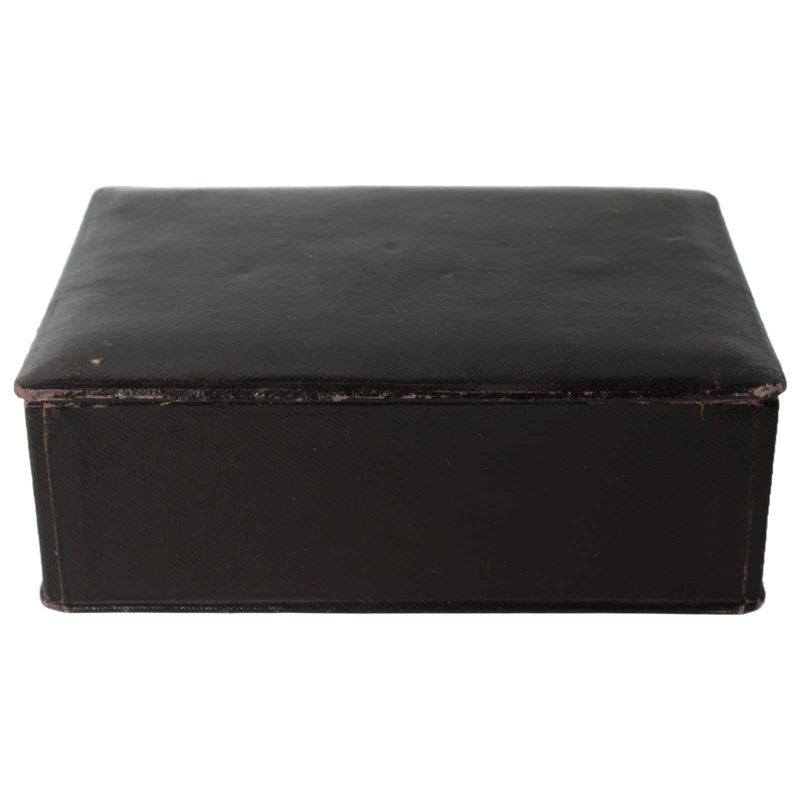 Antique Leather Storage Box – Velvet Interior – Jewelry or Document Box