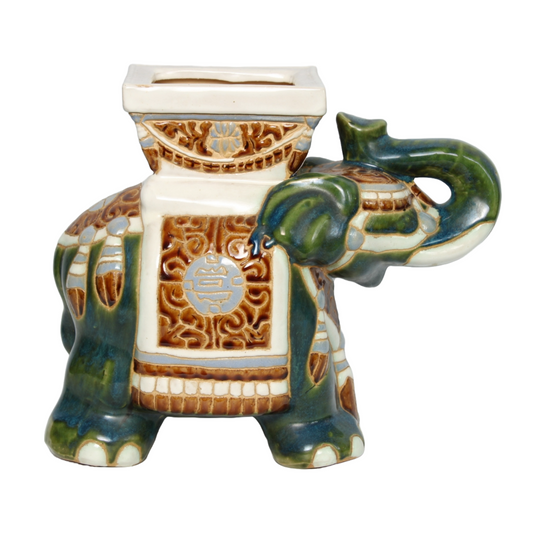 Hollywood Regency Style Elephant Planter - Vintage Decorative Piece