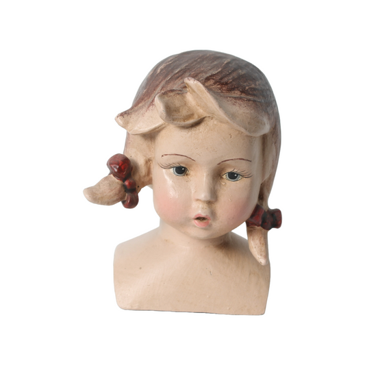 Vintage Hand-Painted Girl Figurine – Nostalgic Decorative Object