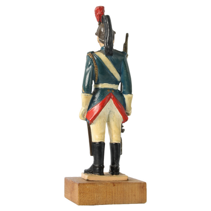 Vintage French Garde Républicaine Soldier Figurine on Wooden Base, 1966,
