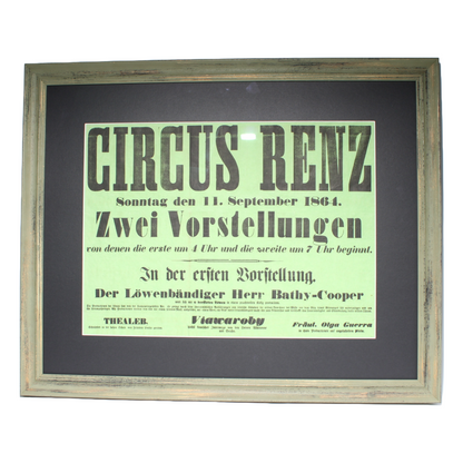 Rare Original 19th-Century Circus Renz Poster from 1864 | Professionally Framed