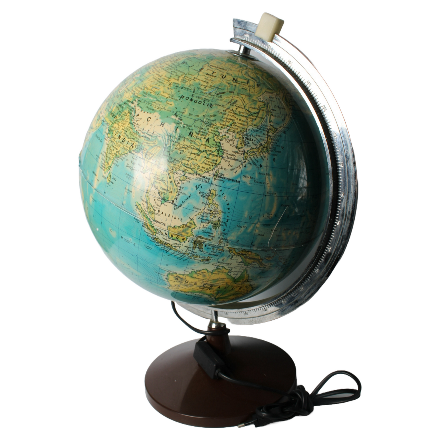 Vintage Illuminated Globe - Educational Globe with Italian Cartography, ca. 1970