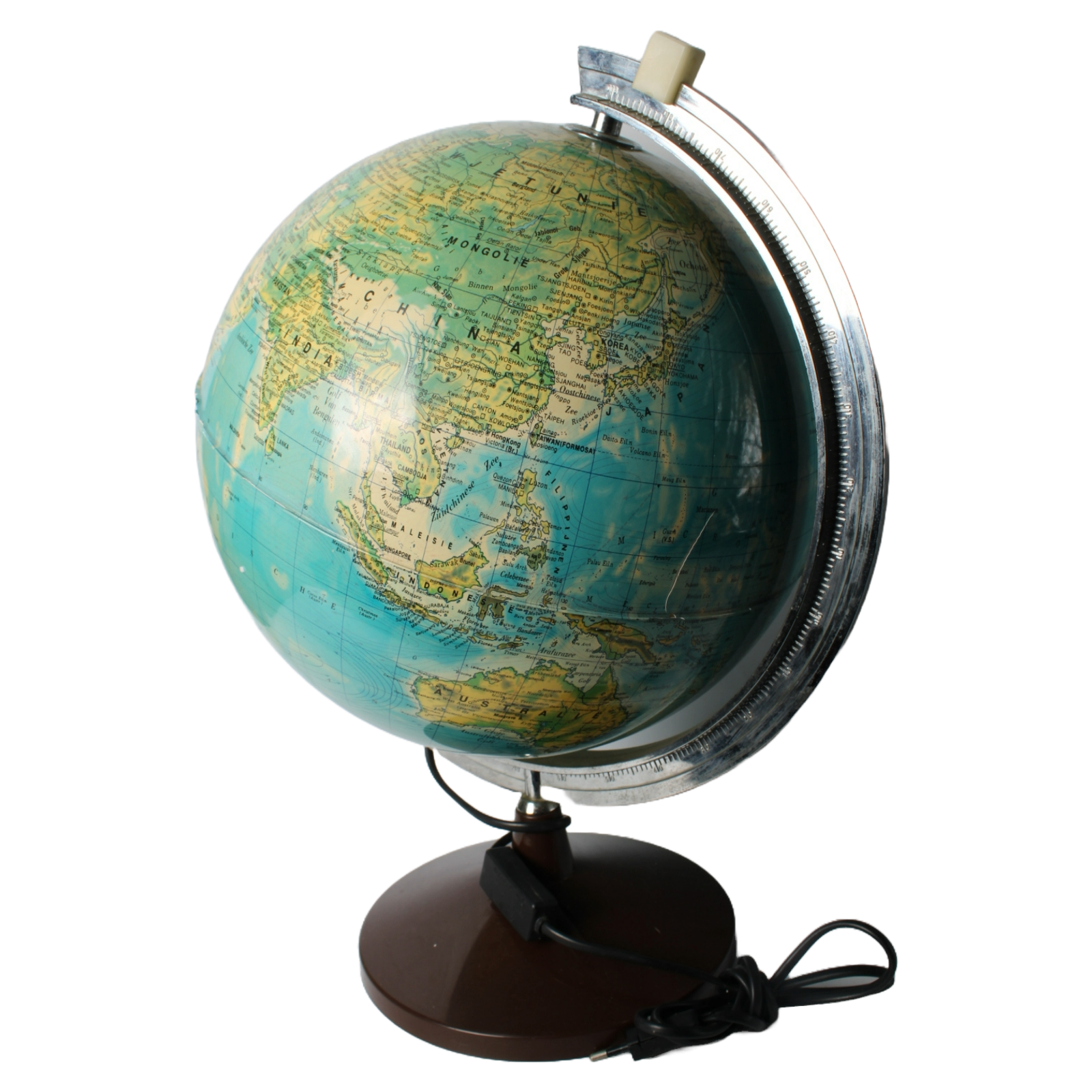 Vintage Illuminated Globe - Educational Globe with Italian Cartography, ca. 1970
