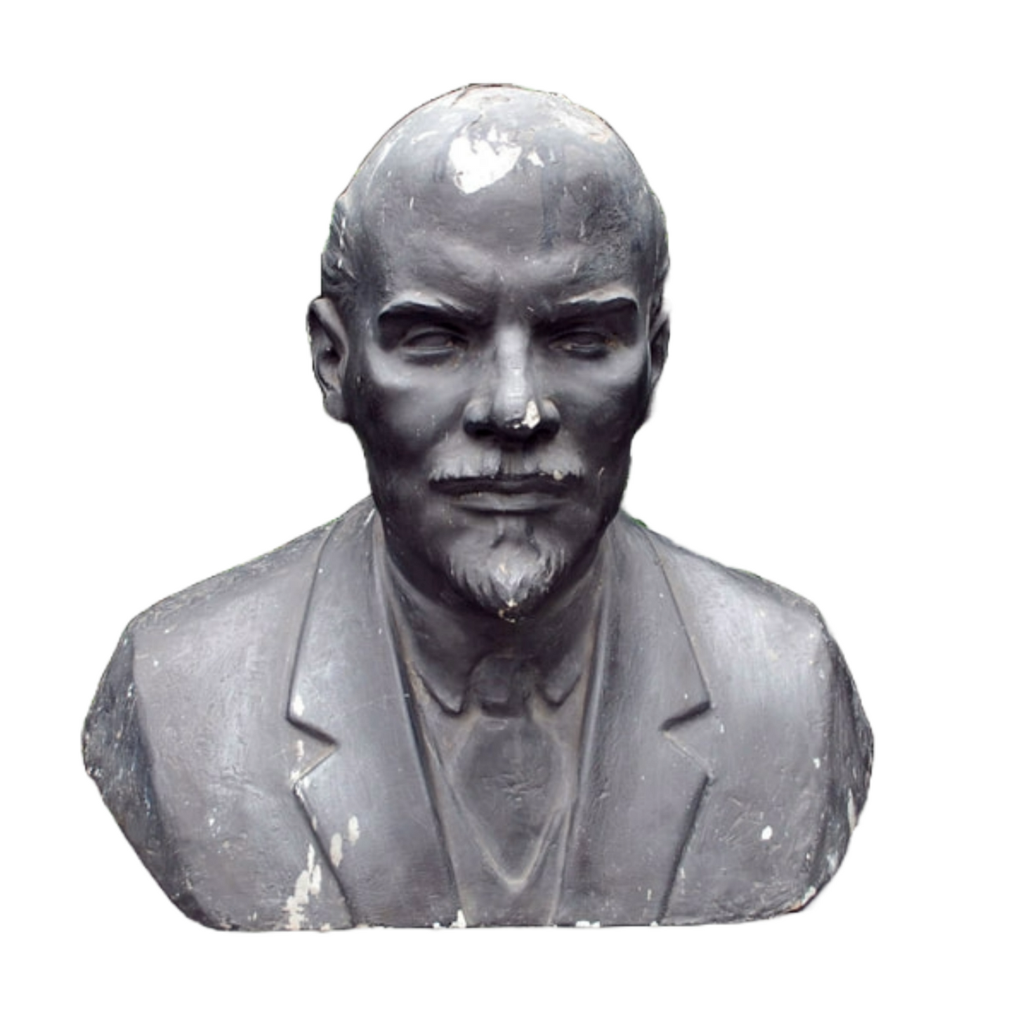 Unique Lenin Bust - Original Plaster Sculpture from Town Hall - Signed GK/KG - 1