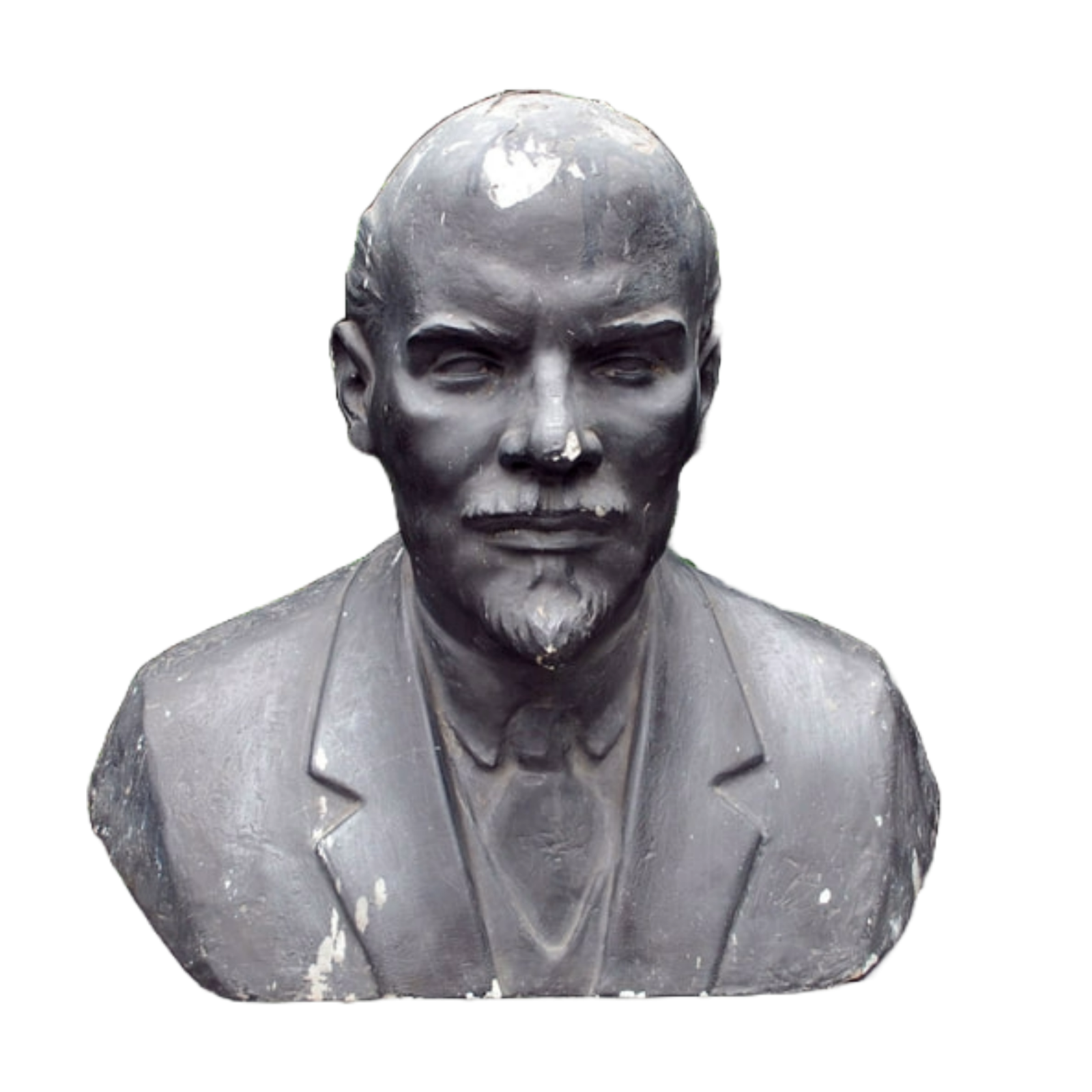 Unique Lenin Bust - Original Plaster Sculpture from Town Hall - Signed GK/KG - 1