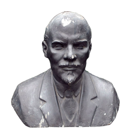 Unique Lenin Bust - Original Plaster Sculpture from Town Hall - Signed GK/KG - 1