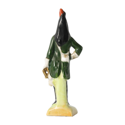 Antique Hand-Painted Porcelain Figurine of Napoleonic Soldier, German Ceramic,