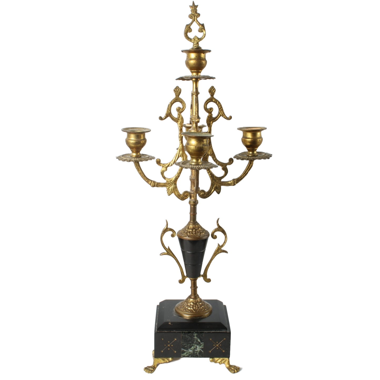 Exclusive Antique Mantel Clock Set with Candelabras by "Gussinklo Utrecht"