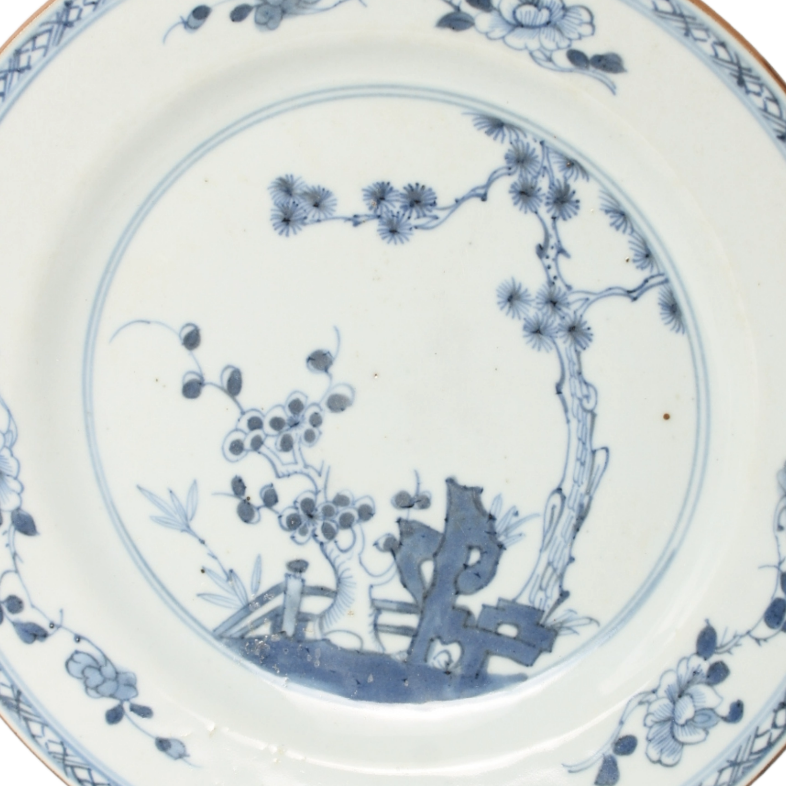 Pair of 18th Century Chinese Export Porcelain Plates with ‘Cheng Lung’ Mark