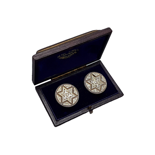 Rare Art Deco Cufflinks ca. 1925 in Original Box by W. Wray Birmingham