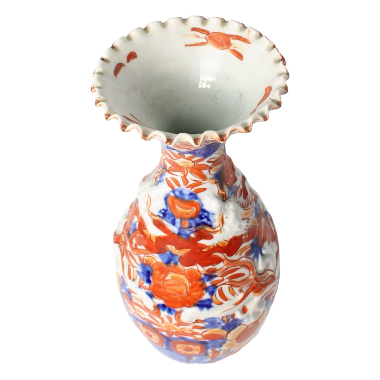 Antique Japanese Imari Vase | 19th-Century Arita Porcelain with Relief