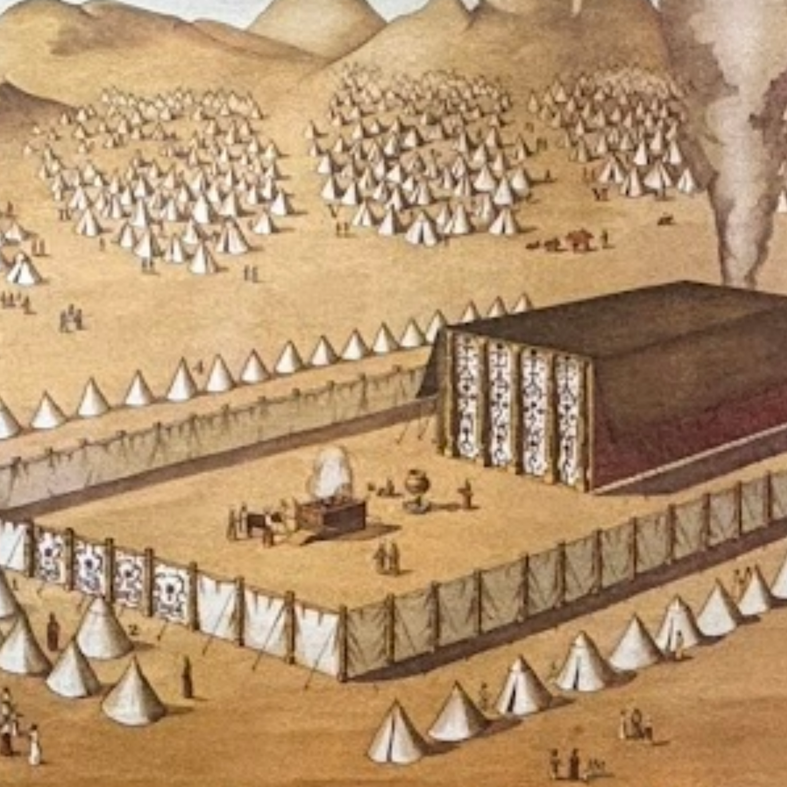Antique Dutch Bible School Chart “The Tabernacle in the Desert”