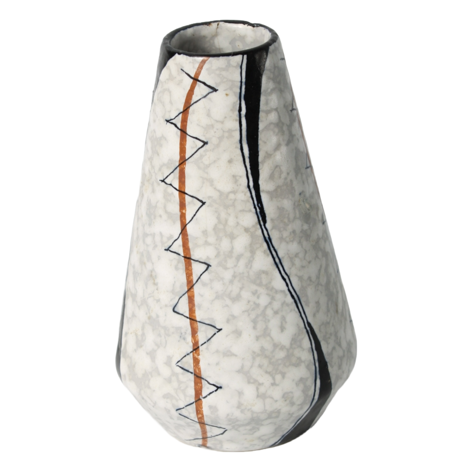 Unique Hand-Painted Ceramic Vase - Abstract Art Style, Late 20th Century