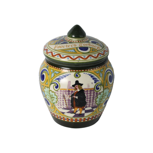 Antique Tobacco Jar Poorters Toeback | Ivura Gouda | Gouda pottery | Art Deco |