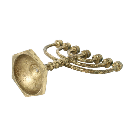 Antique Brass Menorah Candle Holder | Jewish Seven-Branched Candelabrum