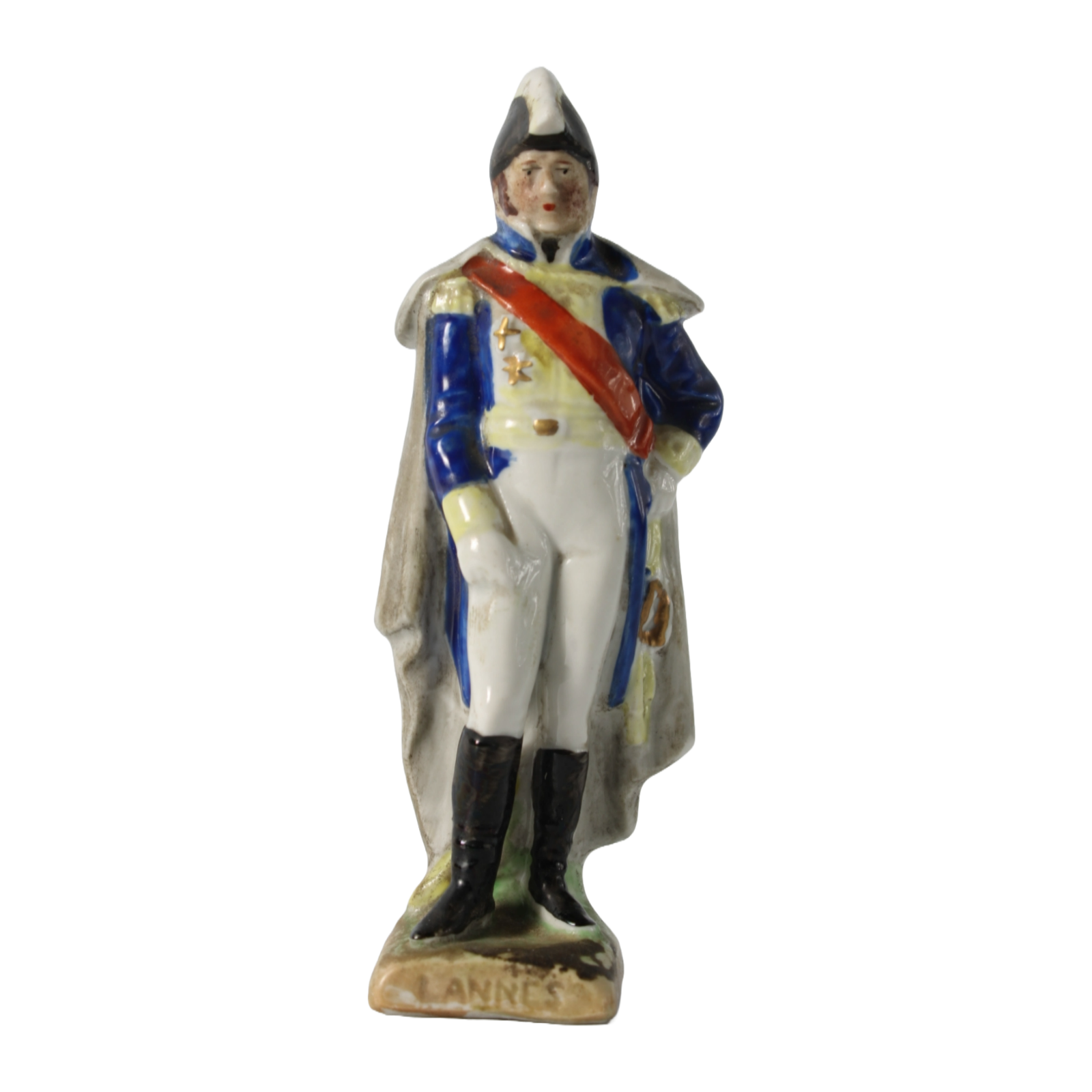 Hand-Painted Porcelain Figure of Napoleon Marshal Jean Lannes, Scheibe Alsbach,
