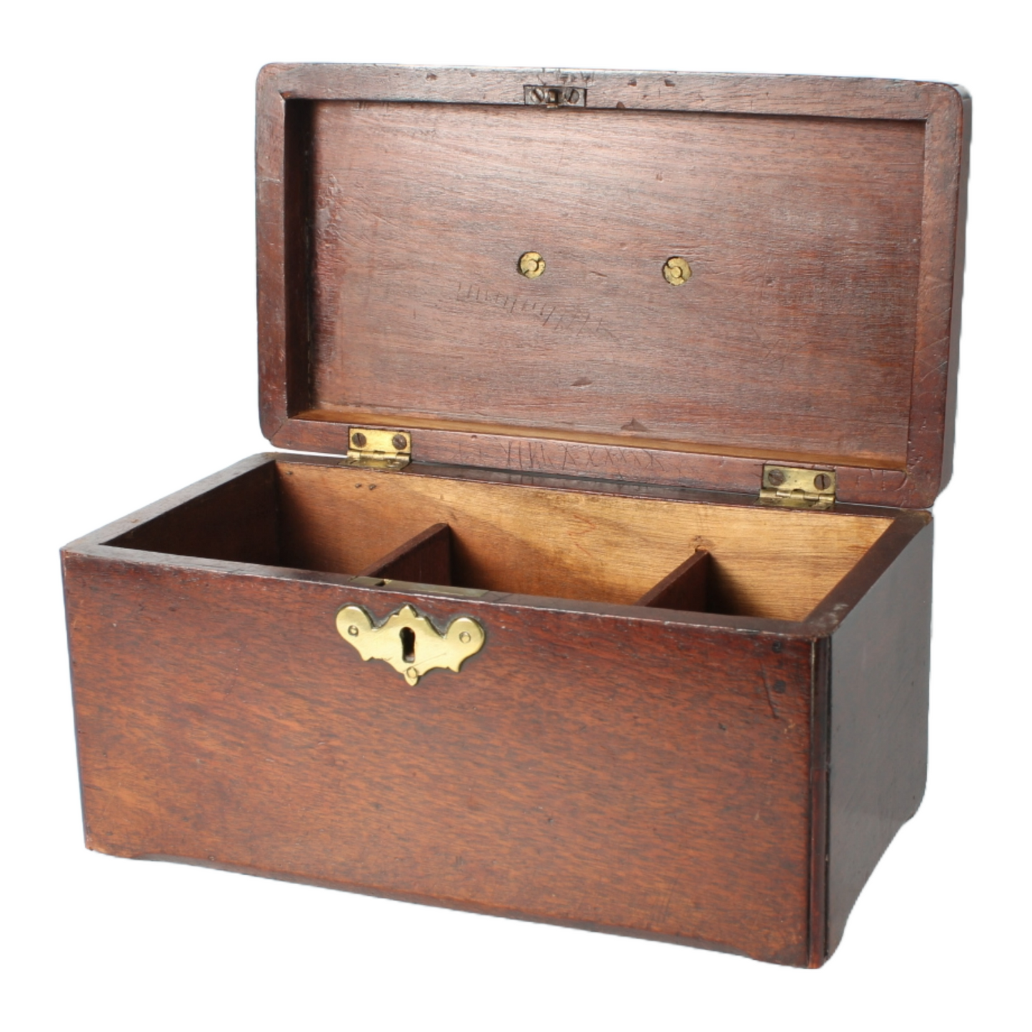 Antique Wooden Box – 19th Century Tea or Tobacco Caddy with Compartments – Class