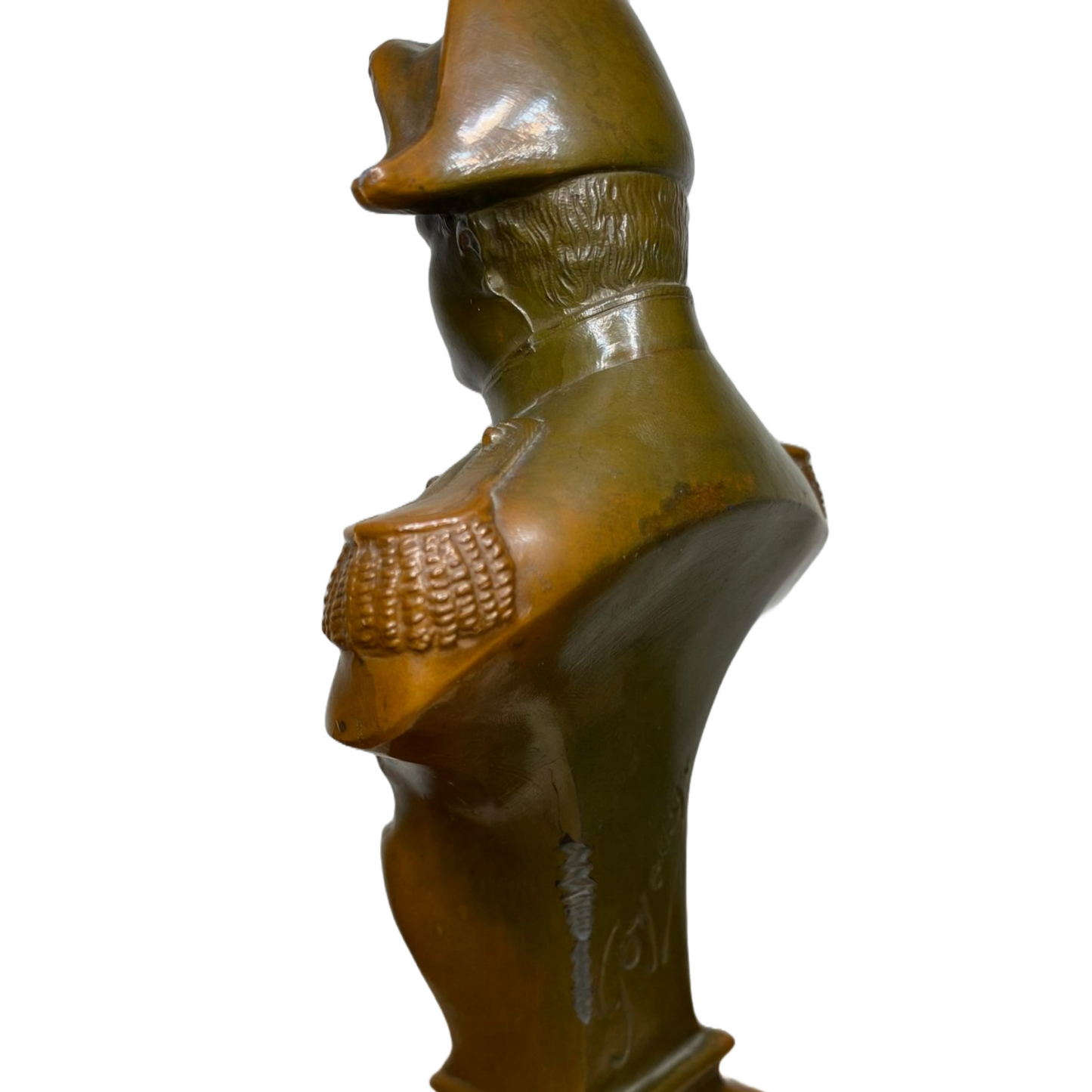 Signé Goyeau - Bust of Napoleon Bonaparte - 18 cm - Marble, Spelter, Patinated B