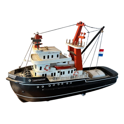 Beautiful Model of Dutch Tugboat "Amsterdam" - A Maritime Treasure!