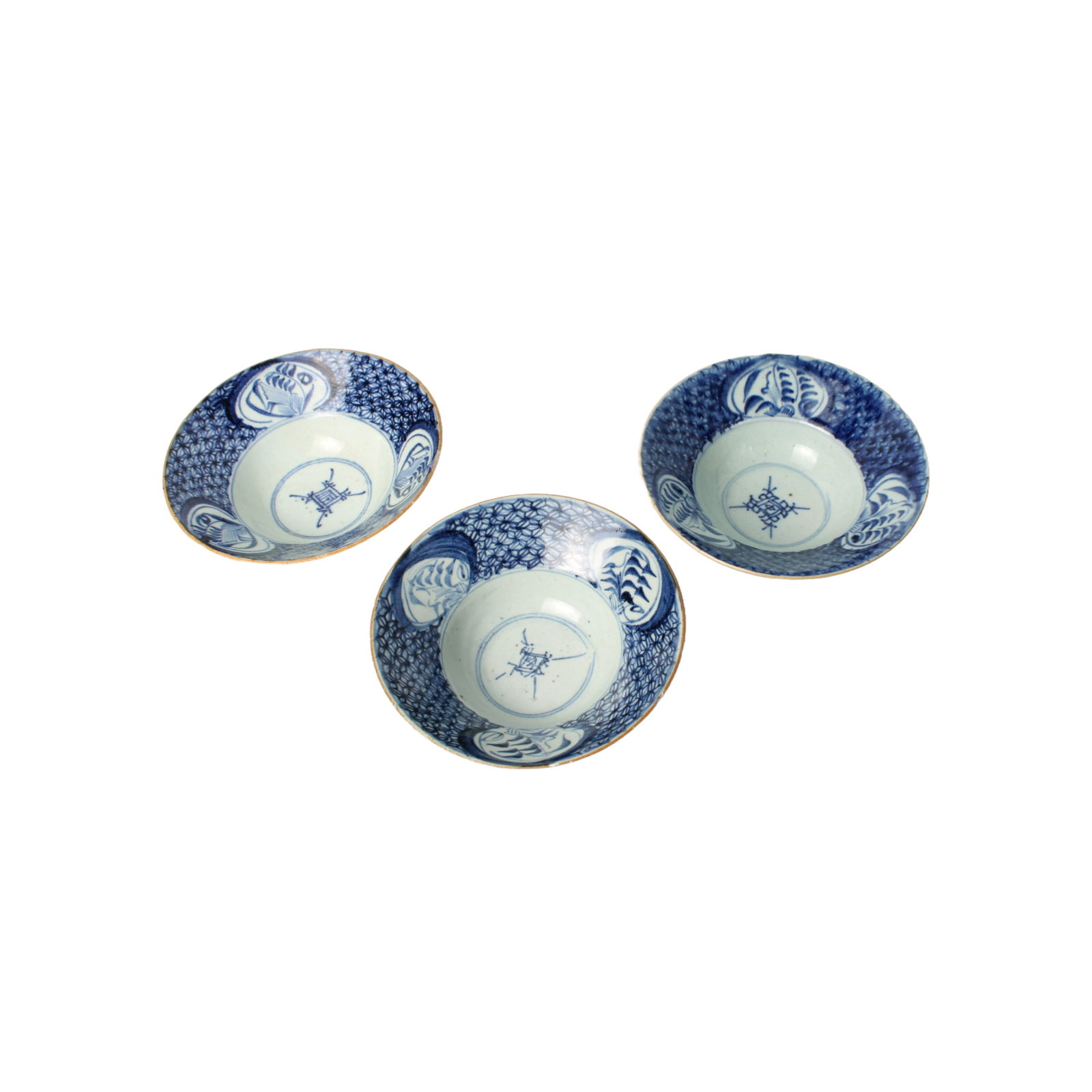 Rare Antique Chinese Klapmuts Bowls | Qing Dynasty Blue and White Porcelain