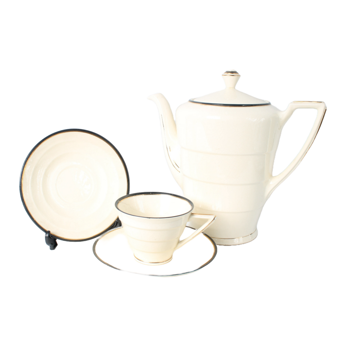 Vintage Mosa Maastricht Plateel Coffee/Tea Set, 11 Cups, 11 Saucers, 1930