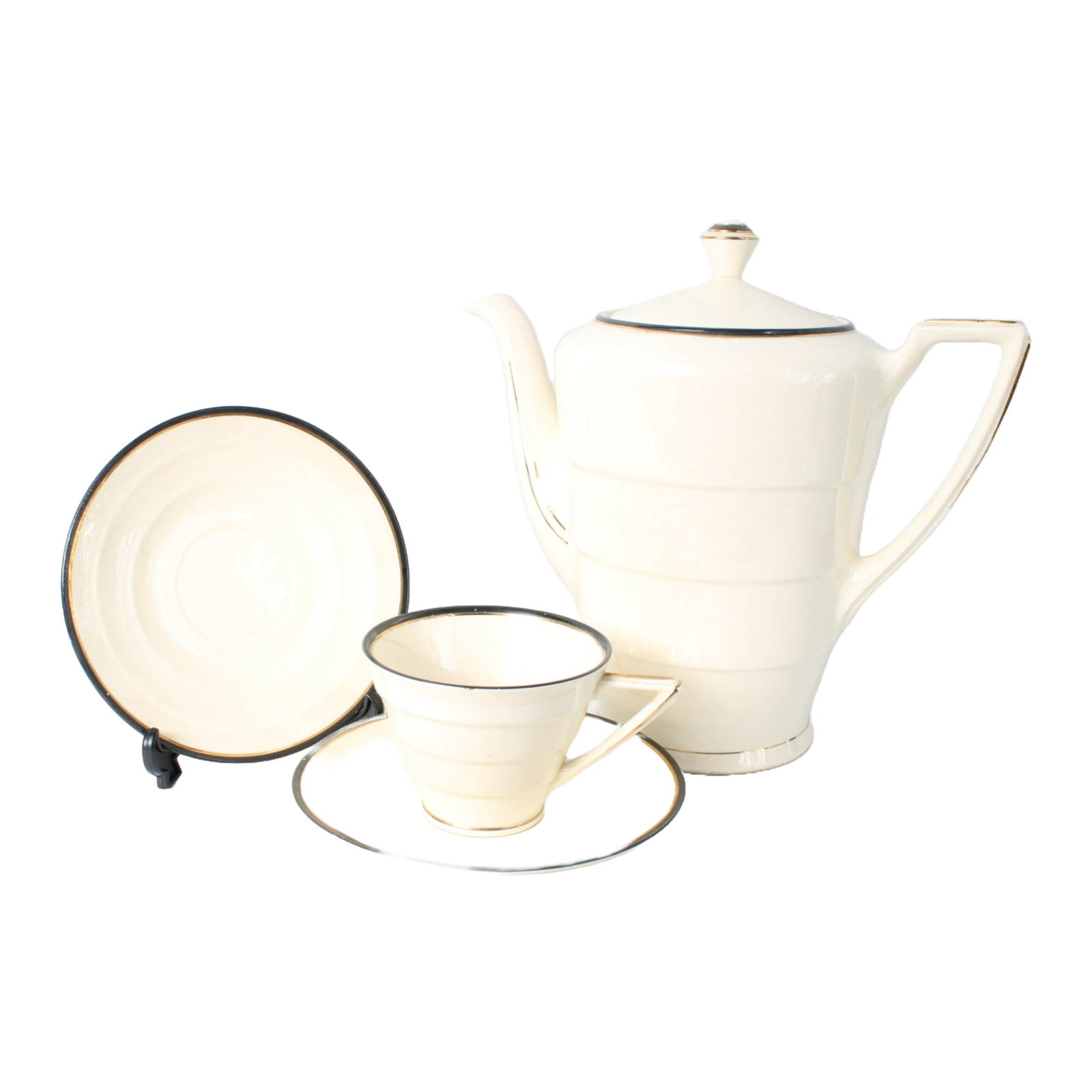 Vintage Mosa Maastricht Plateel Coffee/Tea Set, 11 Cups, 11 Saucers, 1930