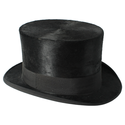 Antique Moleskin Top Hat by Joh. v. d. Sluijs, Utrecht – Early 20th Century