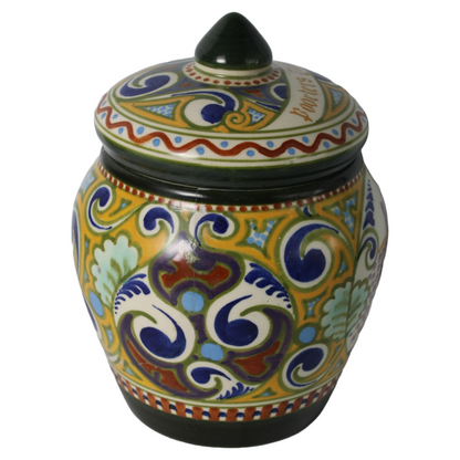 Antique Tobacco Jar Poorters Toeback | Ivura Gouda | Gouda pottery | Art Deco |