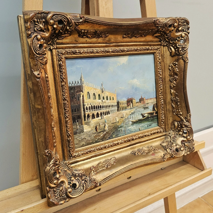 Original 20th-Century Oil Painting “View of Venice” by A. Ponti