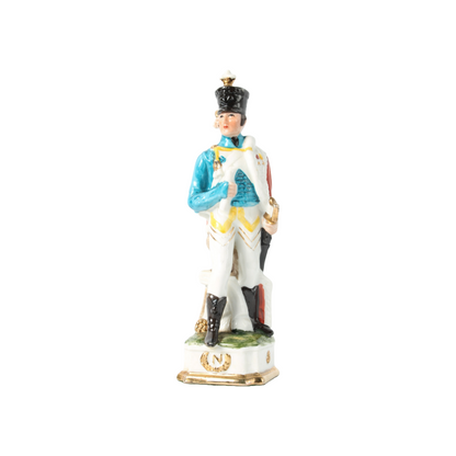 Hand-Painted Porcelain Figurine of Napoleonic Officer, Circa 1920-1940