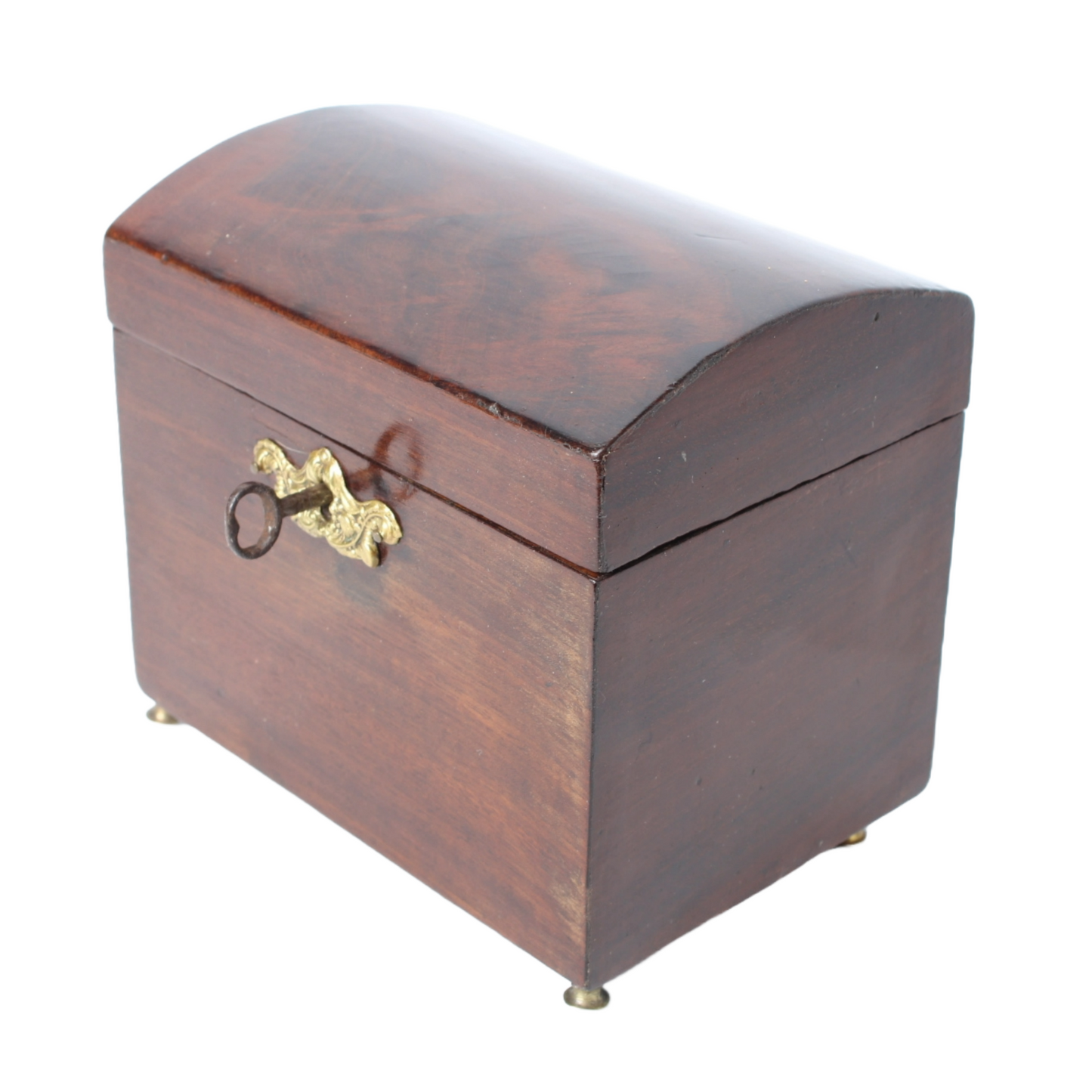 Antique Wooden Box with Curved Lid | Late 19th Century | Tea Tobacco
